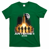 Artemis Launch To The Moon Astronaut Explorer T-Shirt - Green