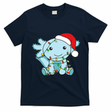 Axolotl Merry Christmas Winter Axolotls Christmas T-Shirt - Navy Blue