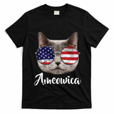 Ameowica America USA Cat Sunglasses Flag T-Shirt