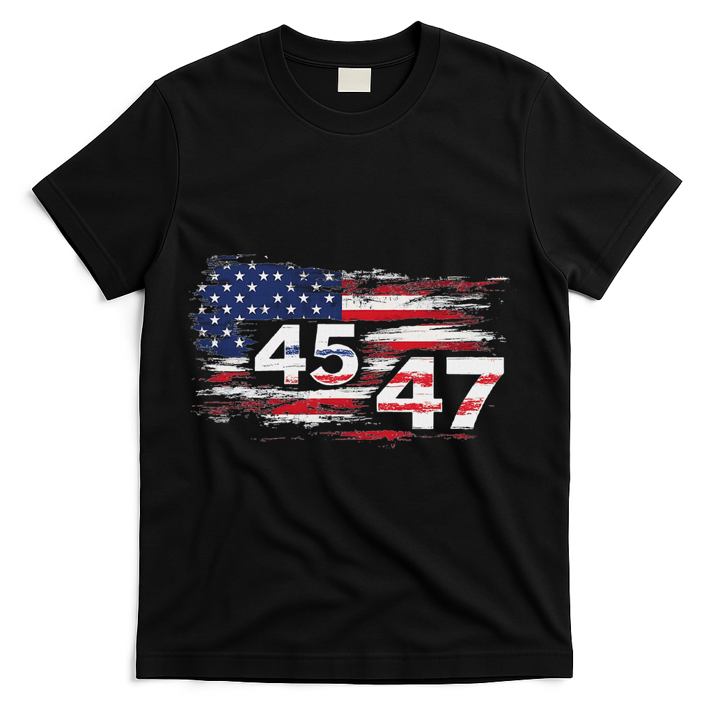 American Made Trump 45 47 T-Shirt - Black