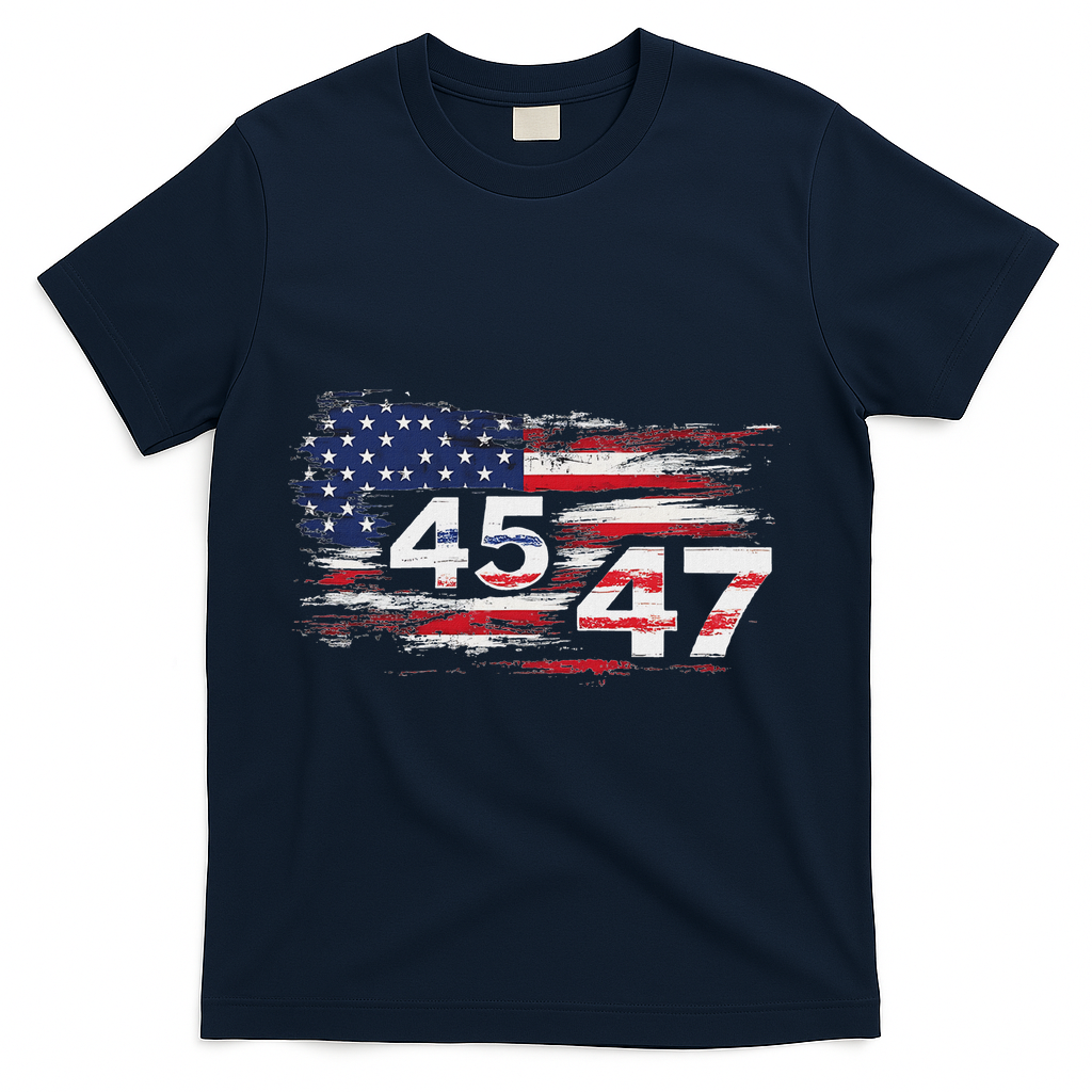 American Made Trump 45 47 T-Shirt - Navy