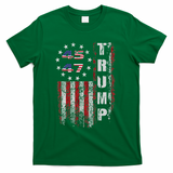 American Made Trump Merchandise Flag Trump 45 47 T-Shirt - Green