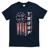 American Made Trump Merchandise Flag Trump 45 47 T-Shirt - Navy