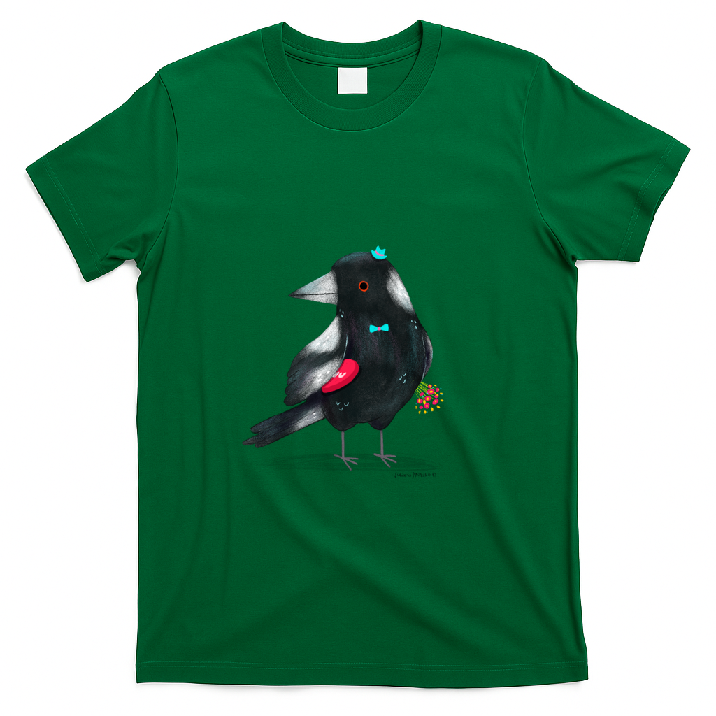 Australian Magpie with flowers and chocolate box - Green