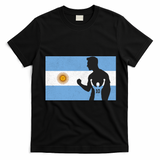 Argentina Number 10 Flag Soccer Player T-Shirt - Black