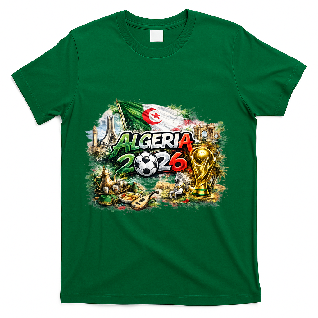Algeria North America Soccer Tournament 2026 T-Shirt - Green