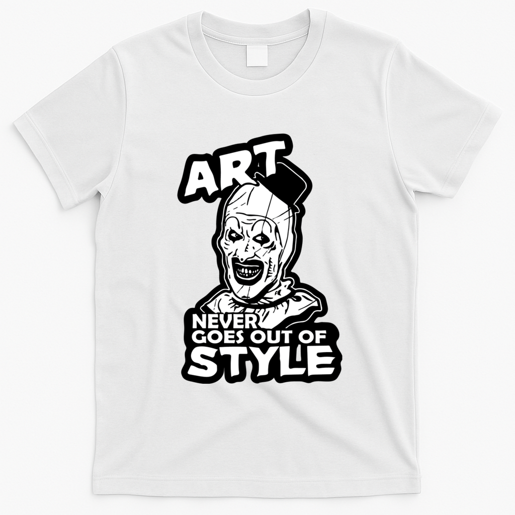 Art Never Goes Out Of Style Horror Clown T-Shirt - White