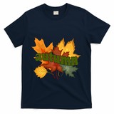 Autumn Nature Leaves T-Shirt - Navy