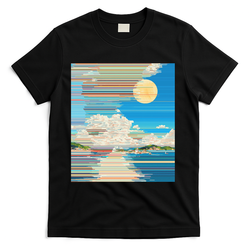 ANALOG NOSTALGIA RETRO PIXEL GLITCH ANIME ART AESTHETIC - Black
