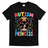 Autism Princess Afro Bow Daughter Autism Awareness T-Shirt