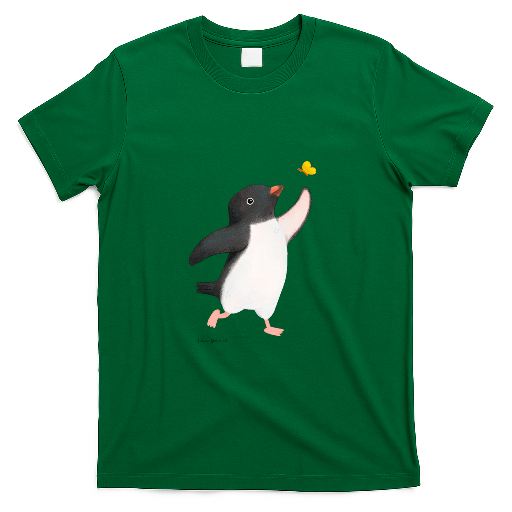 Adélie Penguin and Butterfly - Green