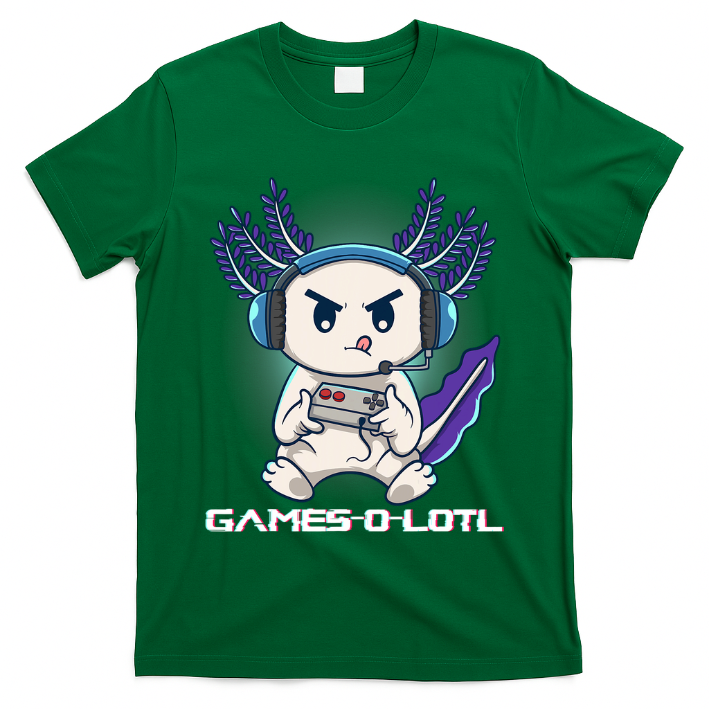 Axolotl Playing Console Video Games Gamesolotl Gaming T-Shirt