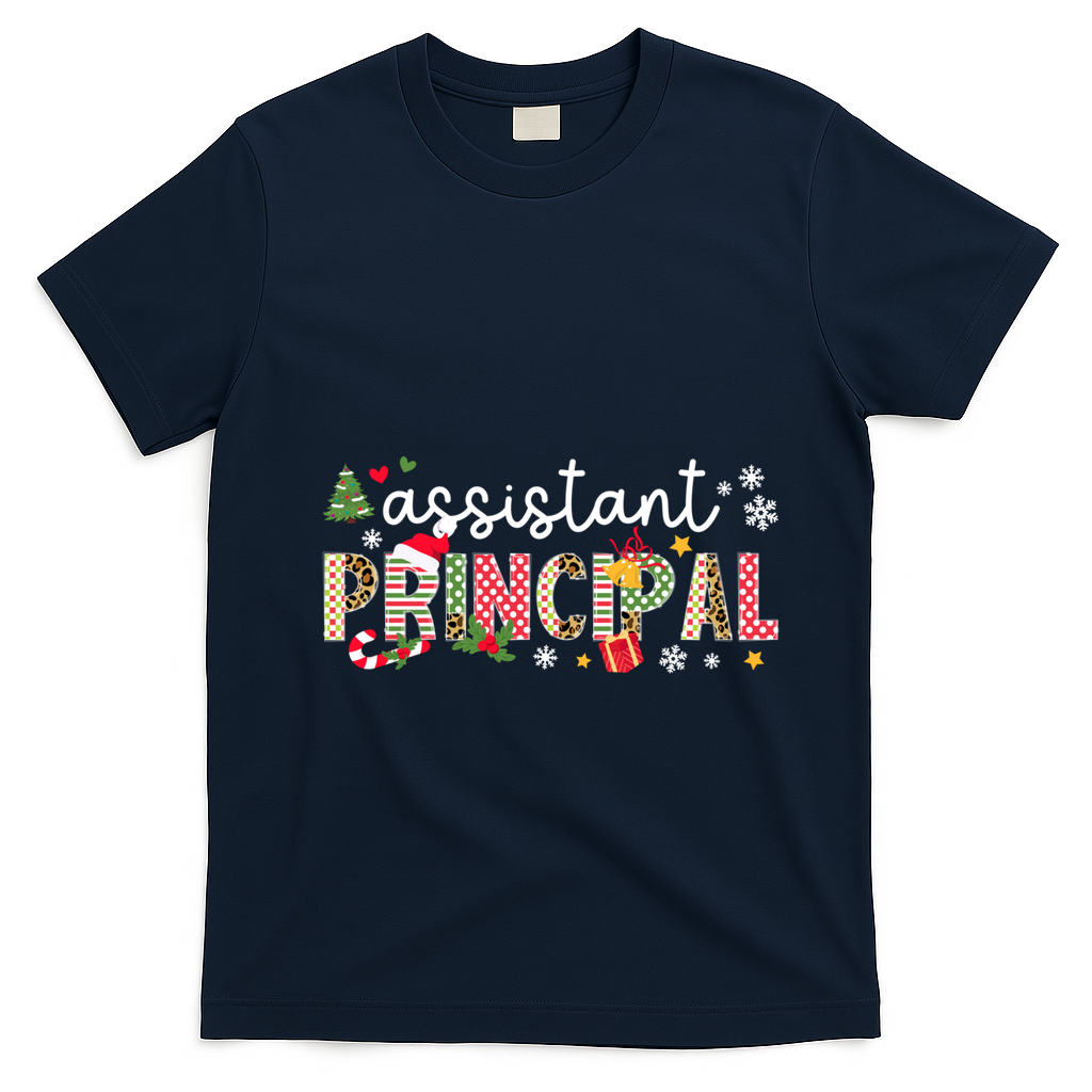 Assistant Principal Christmas Assistant Principal Xmas Gift T-Shirt - Navy Blue