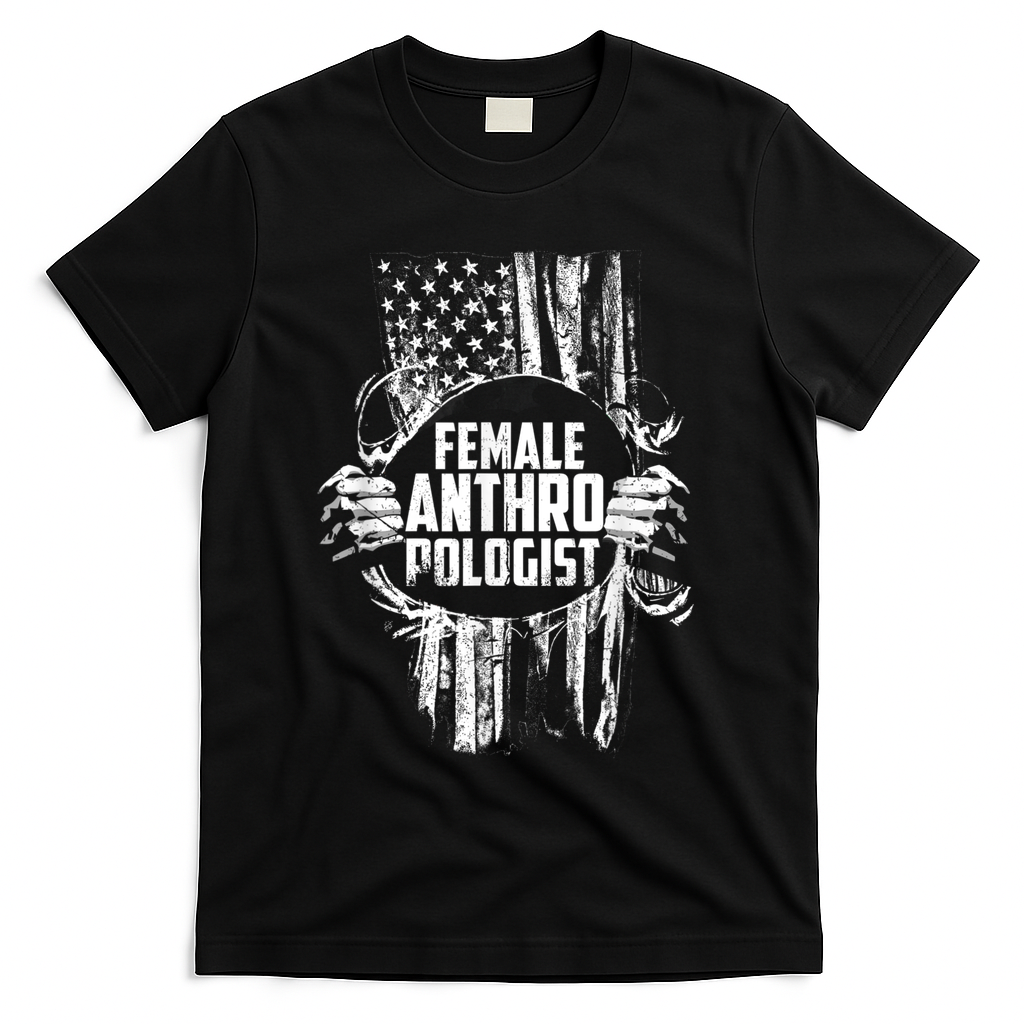 Anthropologist Power Flag Anthropology Student T-Shirt - Black