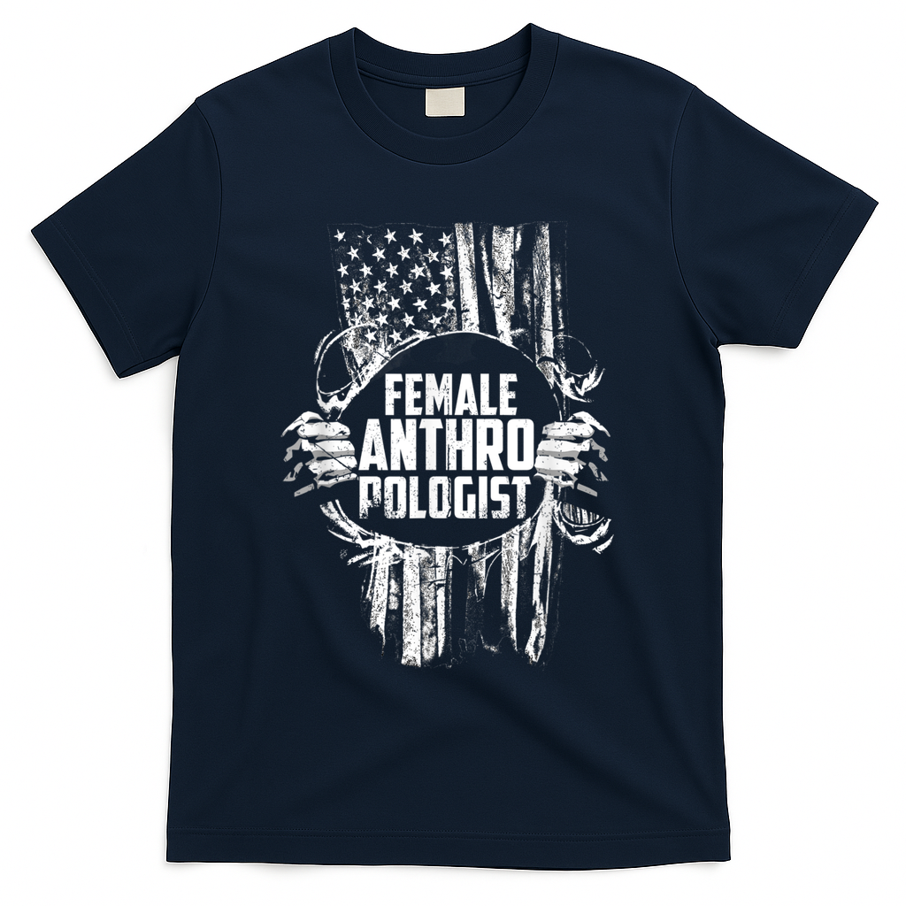 Anthropologist Power Flag Anthropology Student T-Shirt - Navy