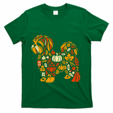 Autumn Pumpkin Fall Shih Tzu Thanksgiving T-Shirt - Green