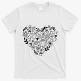 Autumn Pumpkin Fall Lover Heart Gift T-Shirt - White