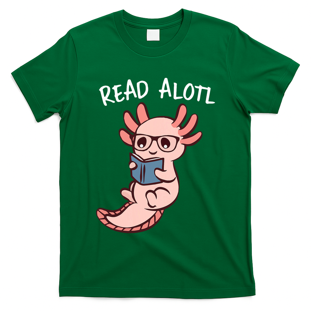 Axolotl Reading A Book, Read Alotl Books Funny Axolotl Book T-Shirt