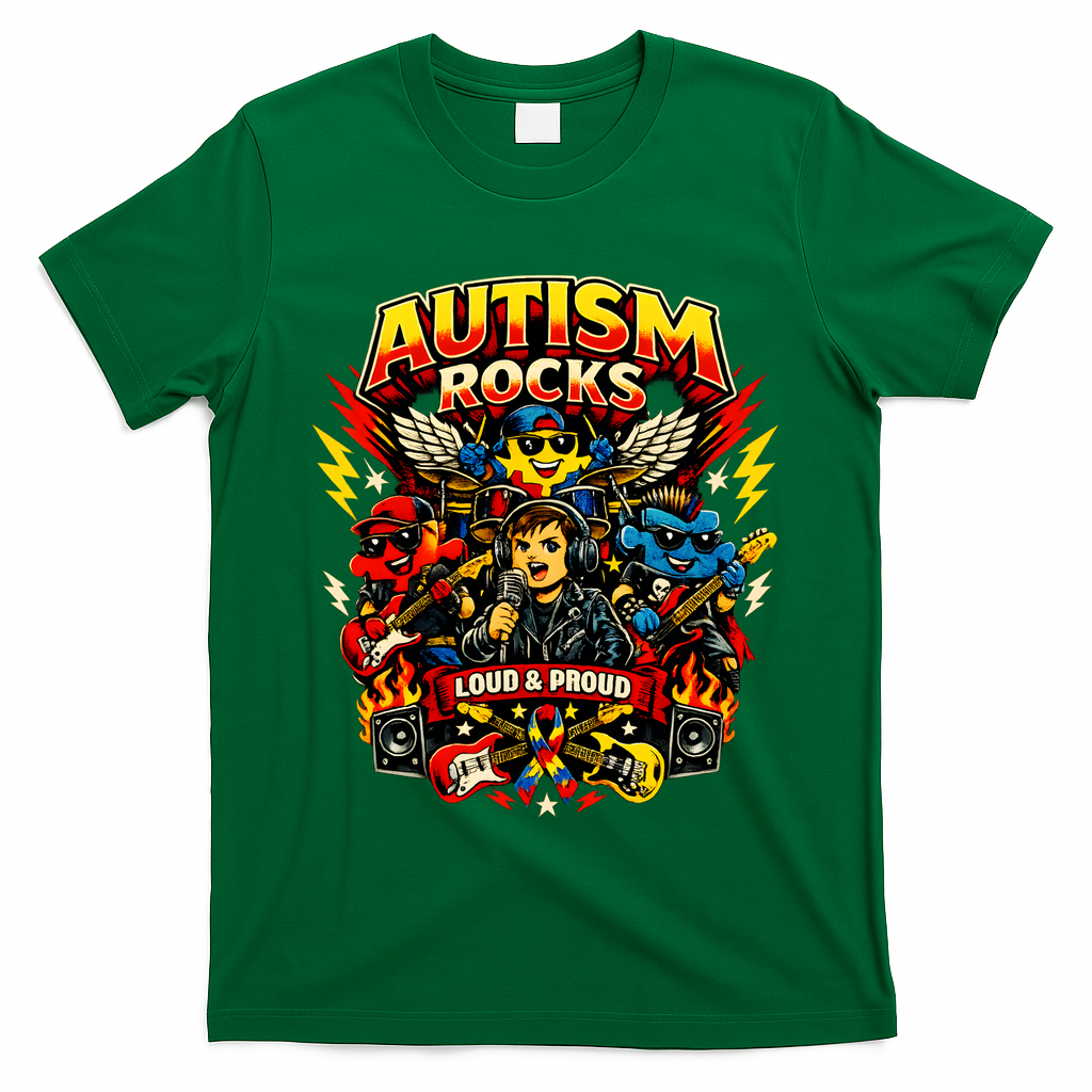 Autism Rocks Band Music Concert T-Shirt