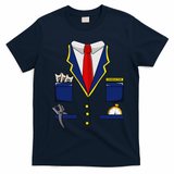 Adult Railroad Halloween Train Conductor Costume T-Shirt - Navy Blue