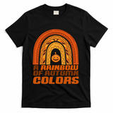A Rainbow Of Autumn Colors Halloween Pumpkin T-Shirt - Black