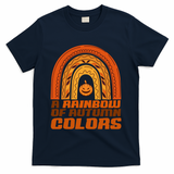 A Rainbow Of Autumn Colors Halloween Pumpkin T-Shirt - Navy