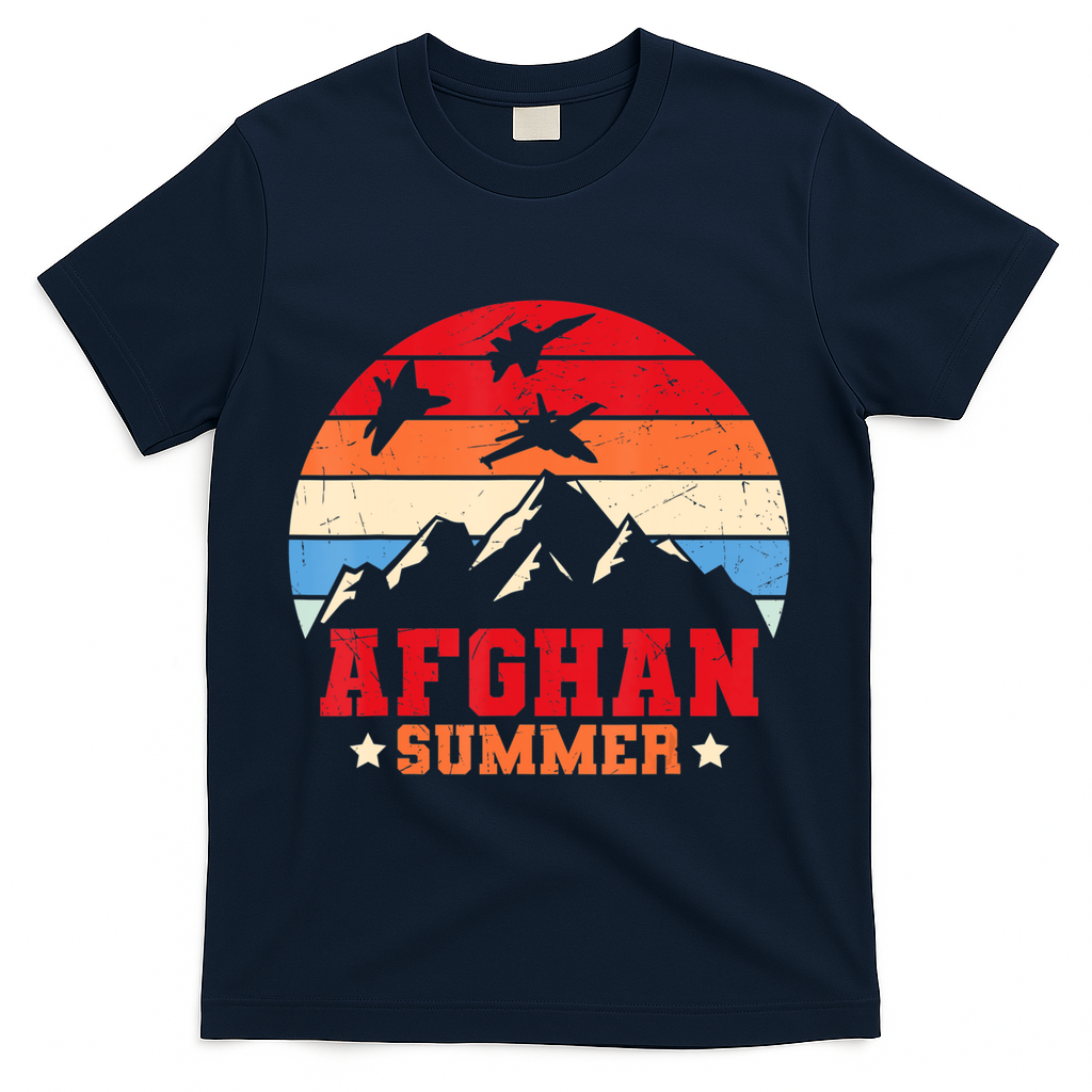 Afghan Summer Afghanistan Veteran Soldier T-Shirt - Navy