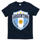 Argentina Soccer Crest Sun Stars For Fans T-Shirt - Navy Blue
