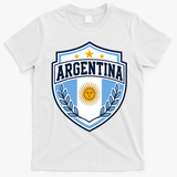Argentina Soccer Crest Sun Stars For Fans T-Shirt - White