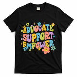 Advocate Support Empower Retro Social Worker Graduation MSW T-Shirt - Black