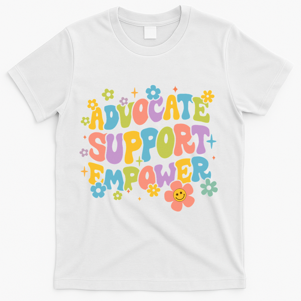 Advocate Support Empower Retro Social Worker Graduation MSW T-Shirt - White