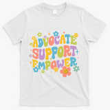 Advocate Support Empower Retro Social Worker Graduation MSW T-Shirt - White