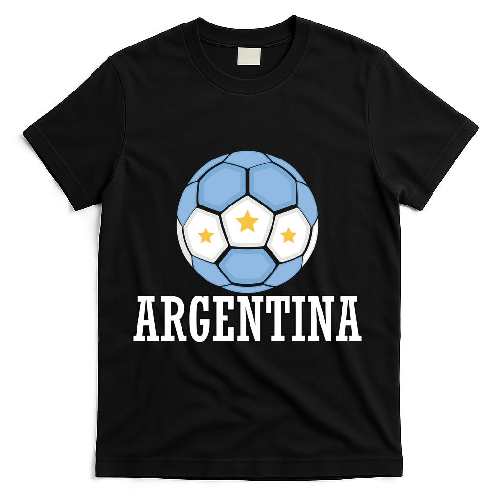 Argentina Soccer Fan Apparel T-Shirt - Black
