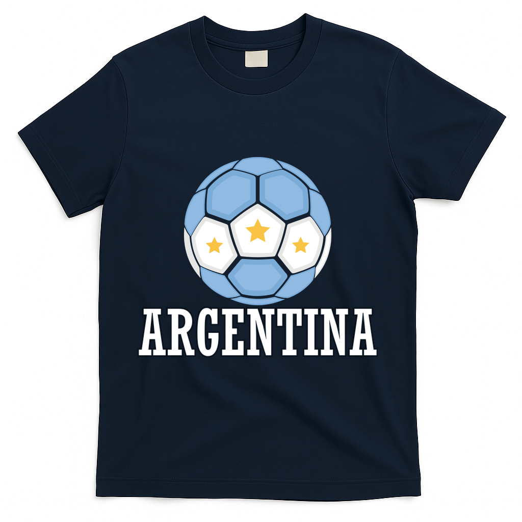Argentina Soccer Fan Apparel T-Shirt - Navy