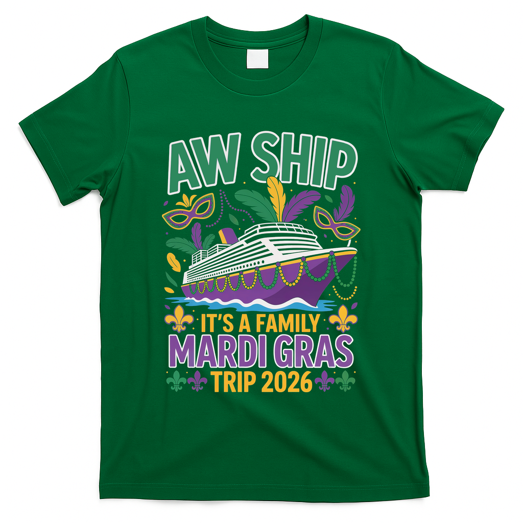 Aw Ship Family Mardi Gras Cruise 2026 T-Shirt
