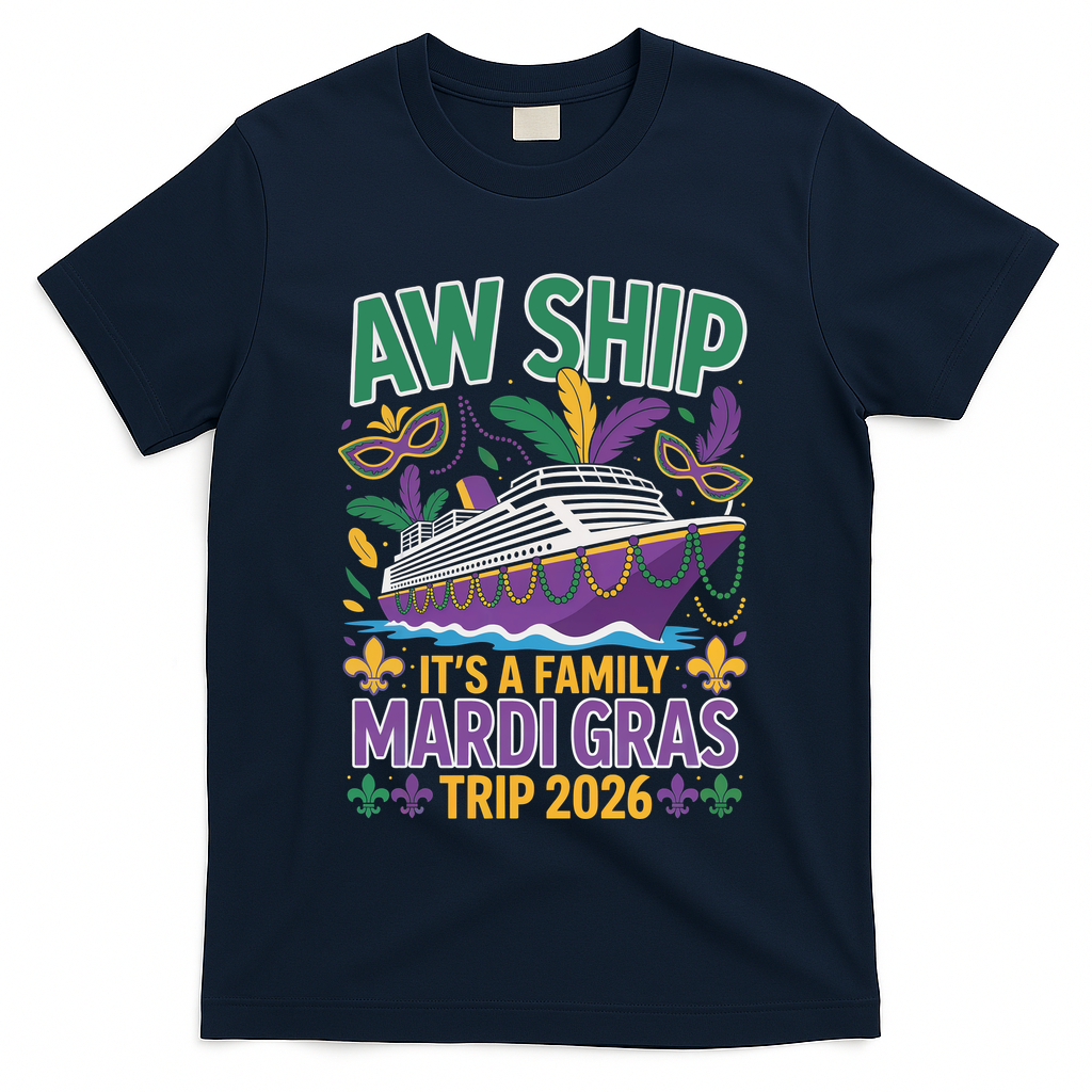 Aw Ship Family Mardi Gras Cruise 2026 T-Shirt