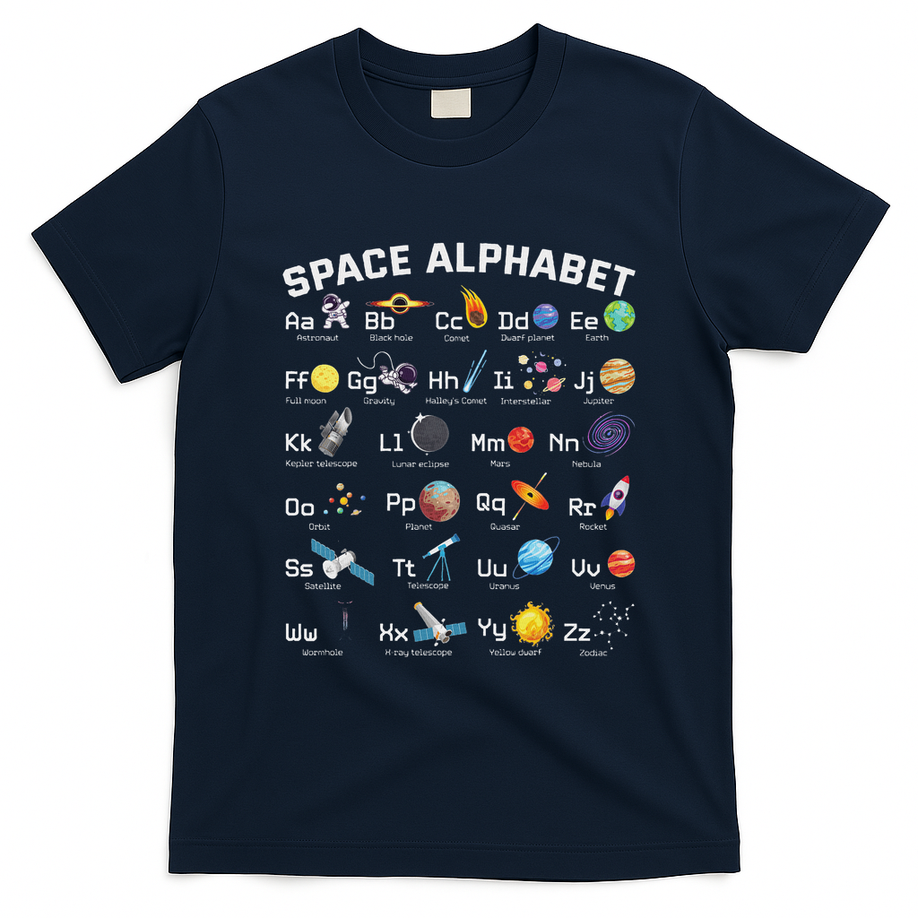 Alphabet Space Galaxy Abcs Letters Science Teacher T-Shirt