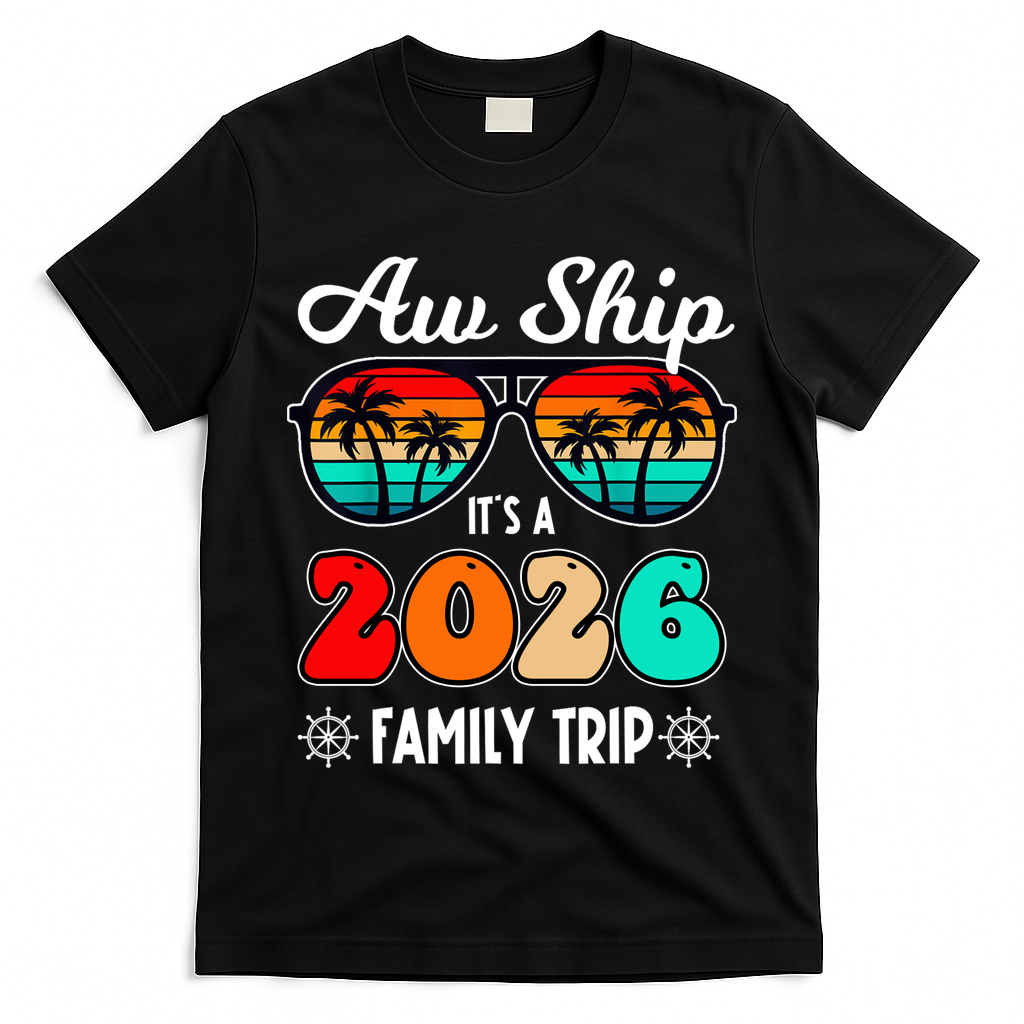 AW Ship Its A 2026 Family Trip Retro Sunglasses T-Shirt