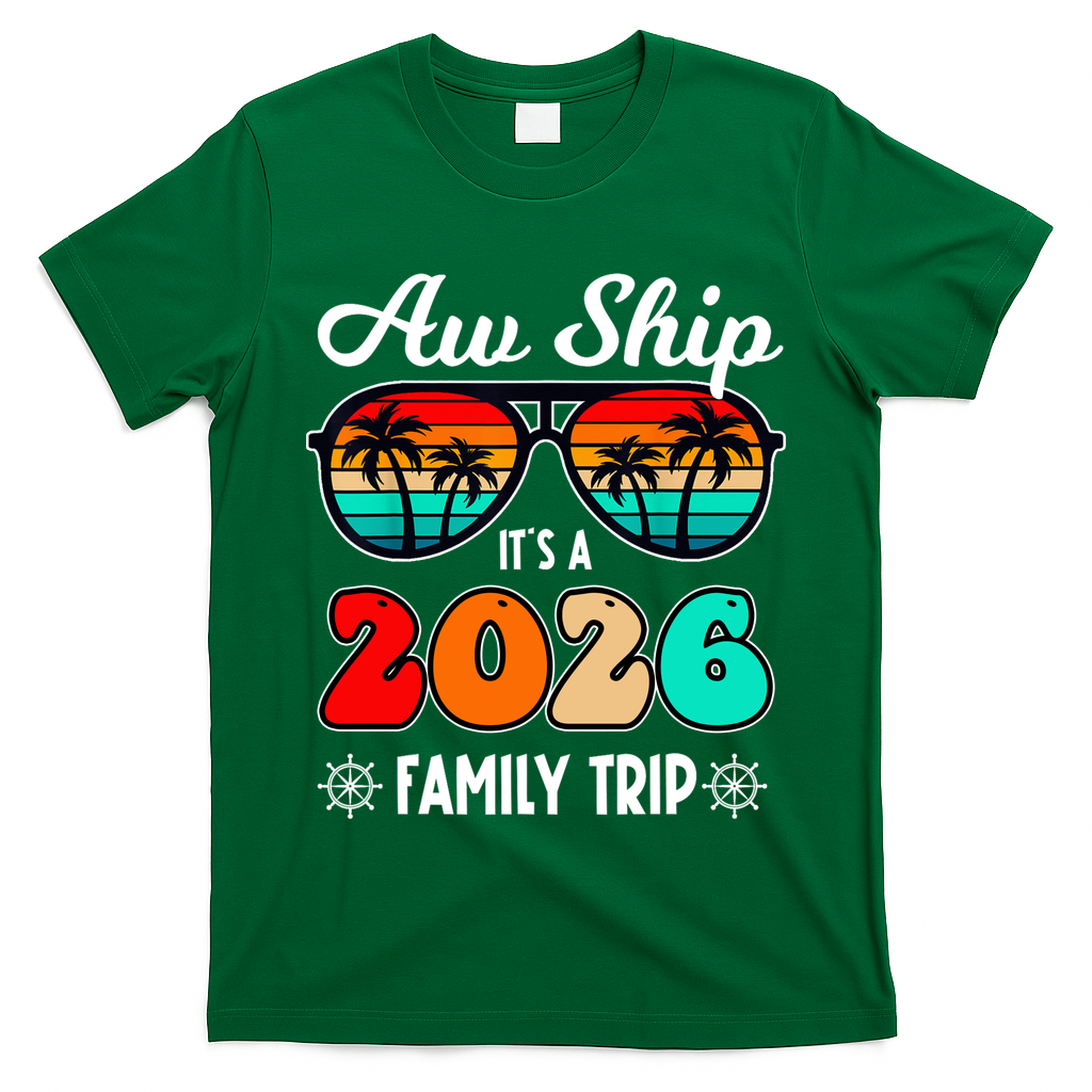 AW Ship Its A 2026 Family Trip Retro Sunglasses T-Shirt