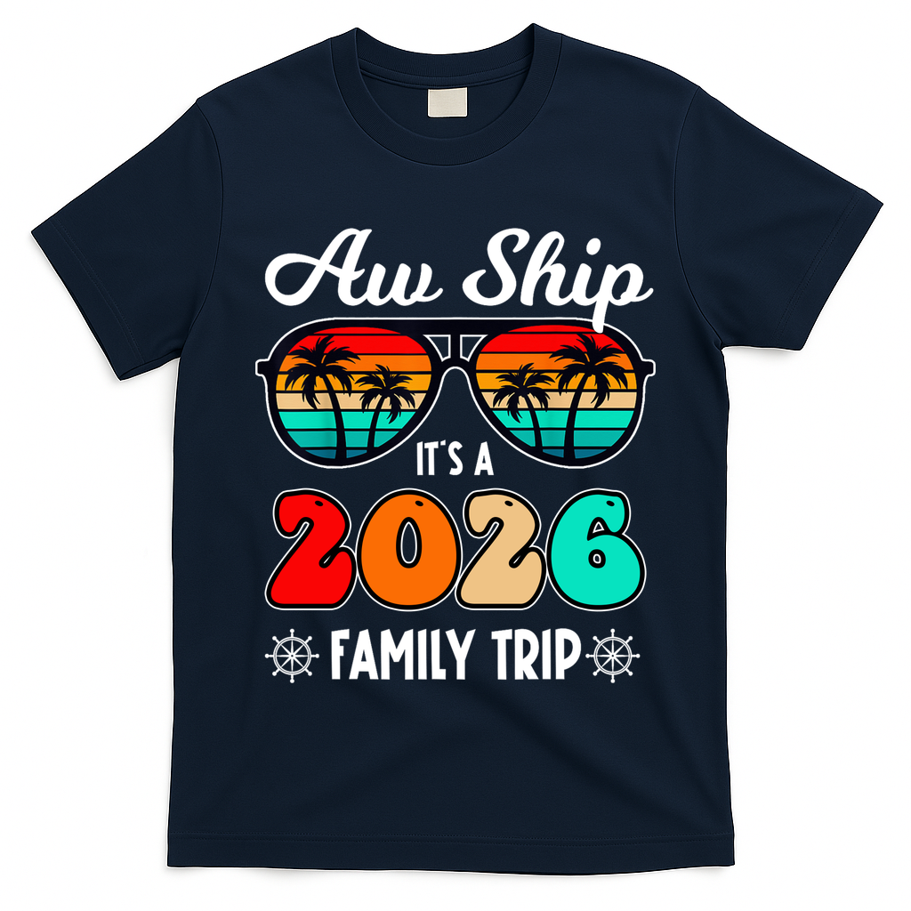 AW Ship Its A 2026 Family Trip Retro Sunglasses T-Shirt