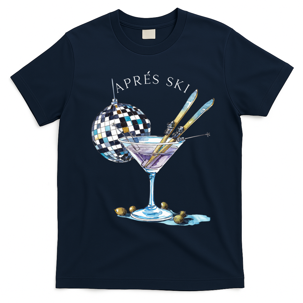 AprèS Ski Martini Winter Sport Christmas Meaningful Gift T-Shirt - Navy Blue