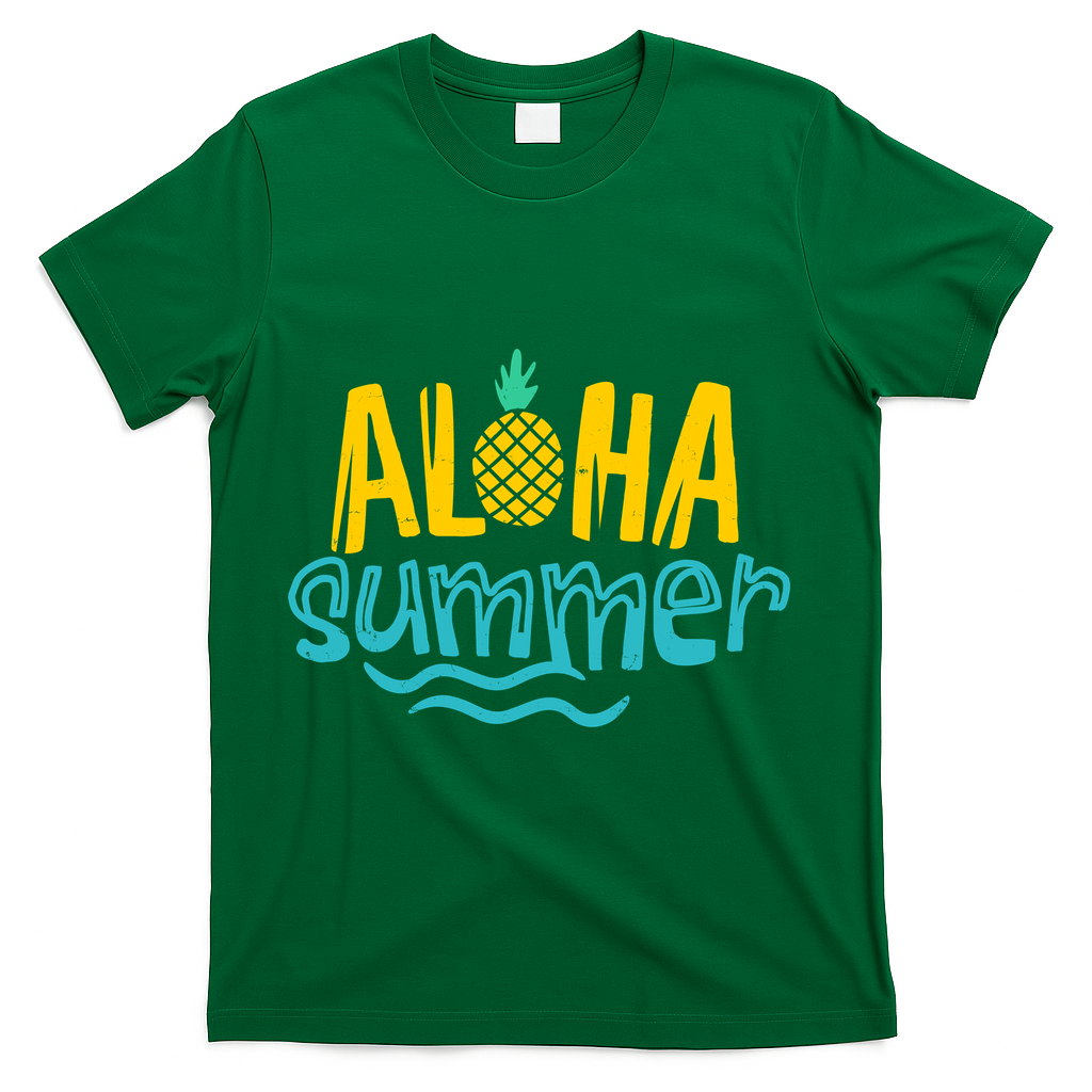 Aloha Summer Pineapple Tropical T-Shirt - Green