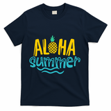 Aloha Summer Pineapple Tropical T-Shirt - Navy