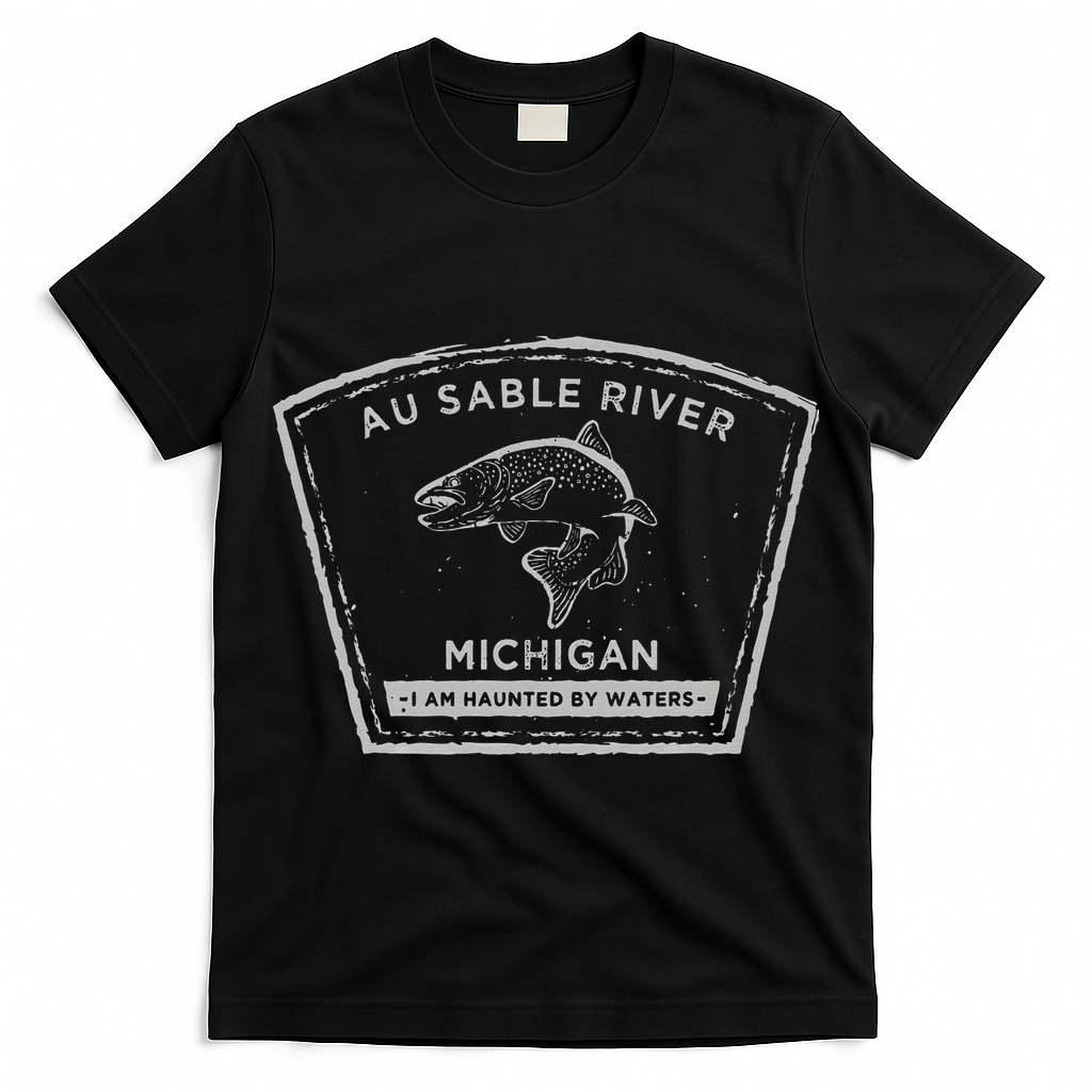 Au Sable River Michigan Fly Fishing T-Shirt