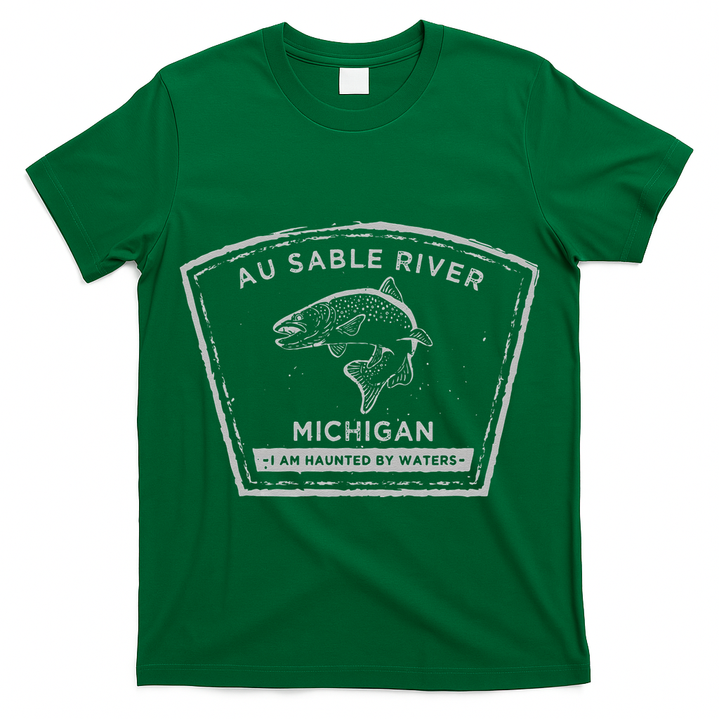 Au Sable River Michigan Fly Fishing T-Shirt