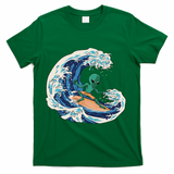 Alien Surfing Summer Surfer T-Shirt - Green