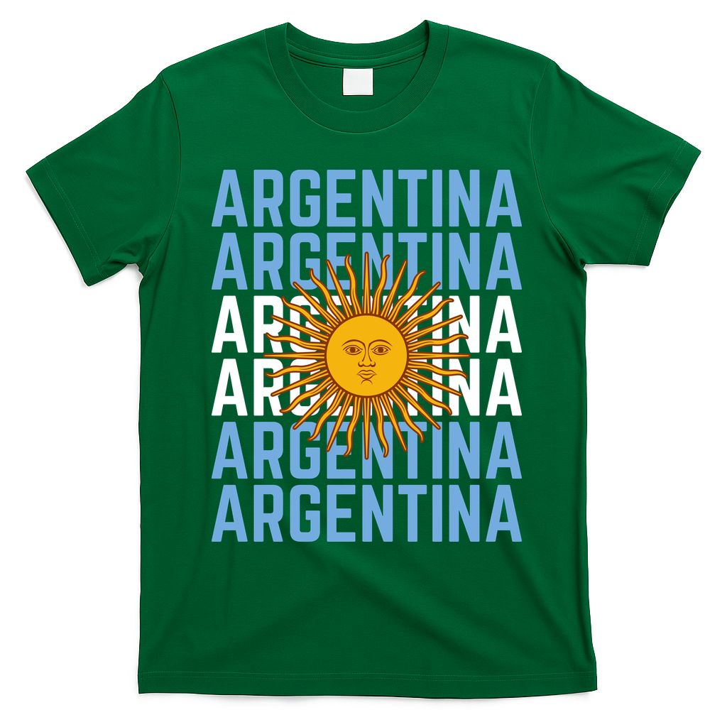 Argentina Sun Soccer Fan T-Shirt - Irish Green