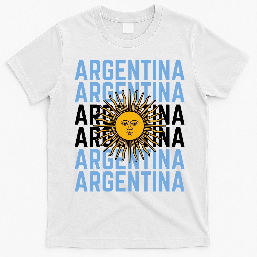 Argentina Sun Soccer Fan T-Shirt - White