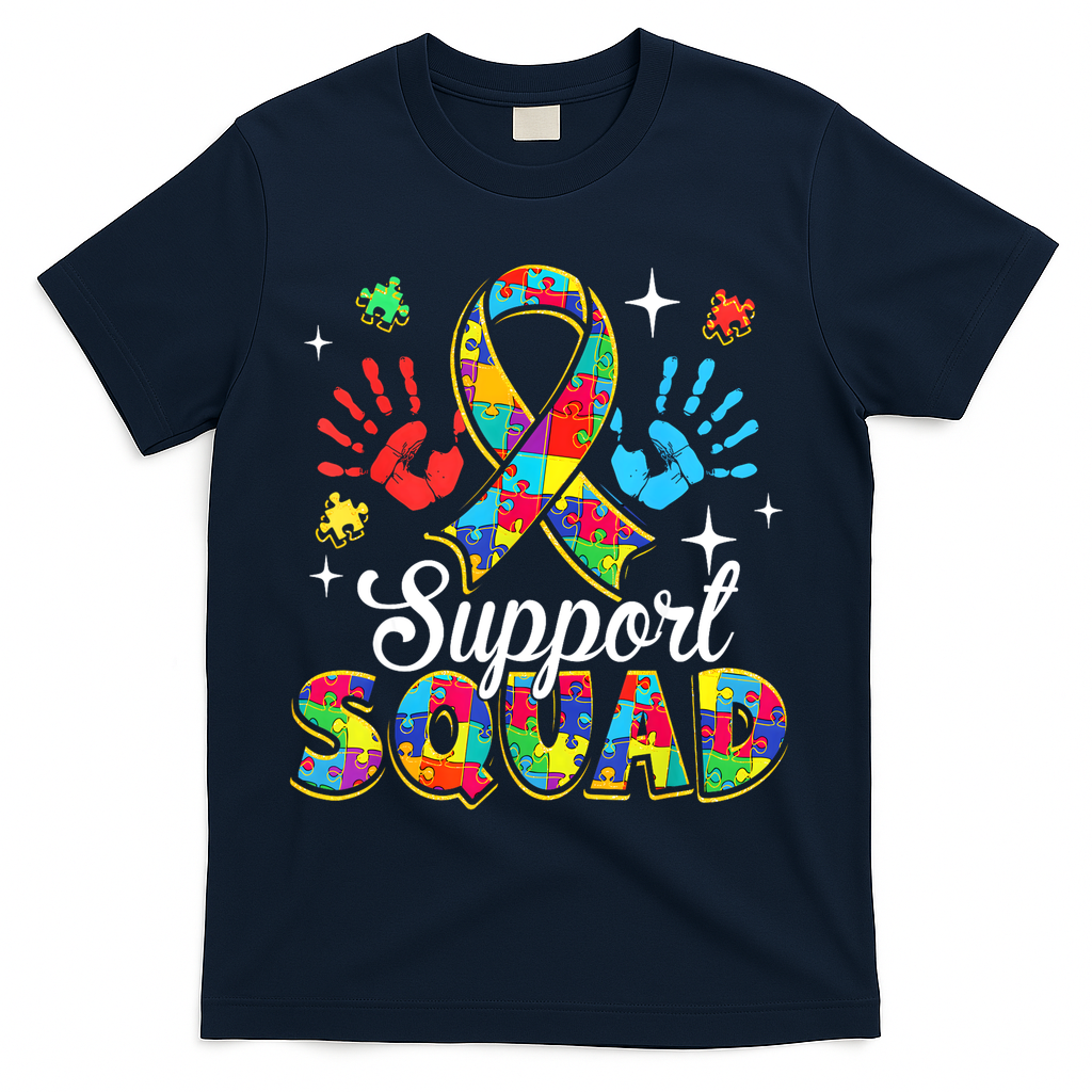 Autism Support Squad T-Shirt - Navy