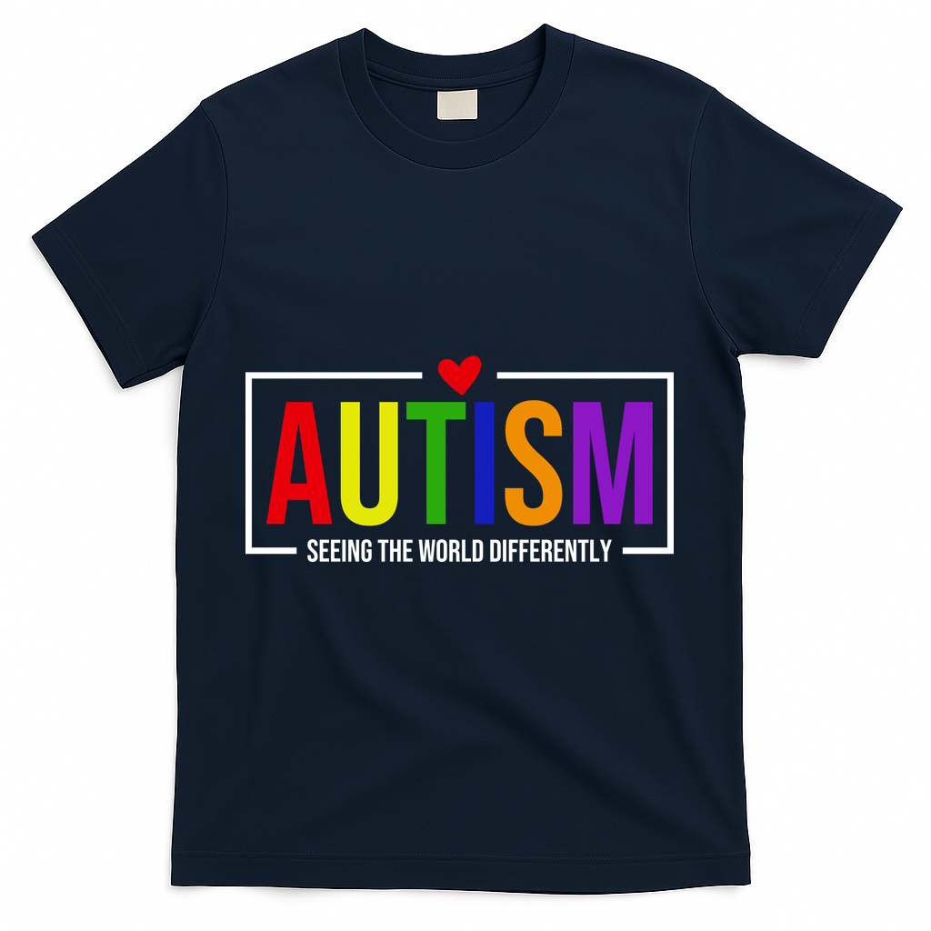 Autism Seeing The World Differently T-Shirt - Navy